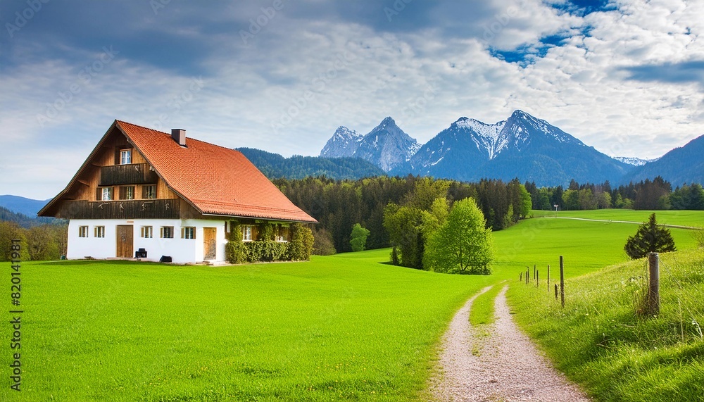 farmhouse somewhere in Bavaria - against the backdrop of beautiful nature and mountains farmhouse somewhere in Bavaria - against the backdrop of beautiful nature and mountains