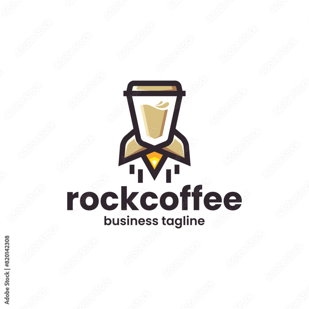 rocket coffee logo vector rocket coffee logo vector