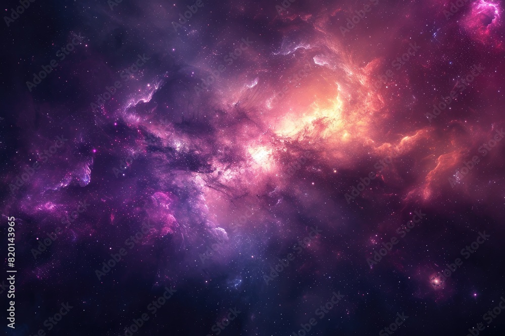 Naklejka premium Stunning galaxy with stars and planets in space