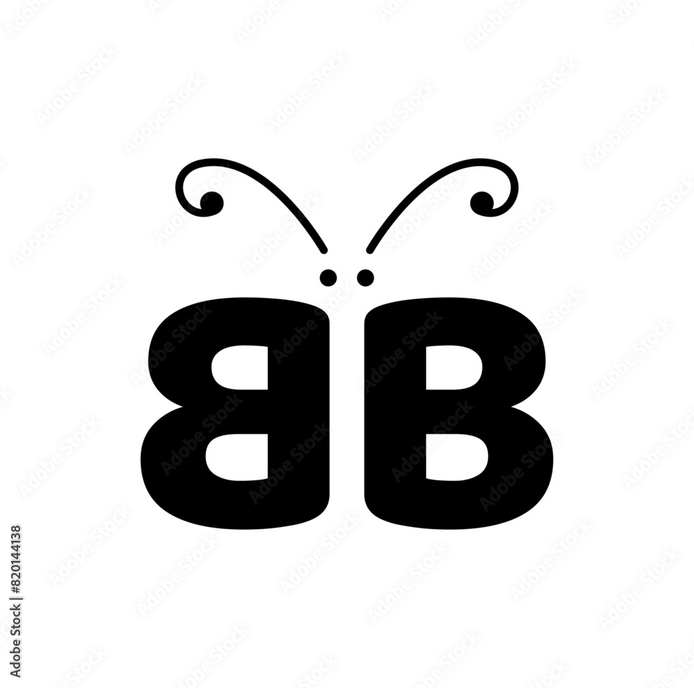 BB butterfly monogram BB butterfly monogram