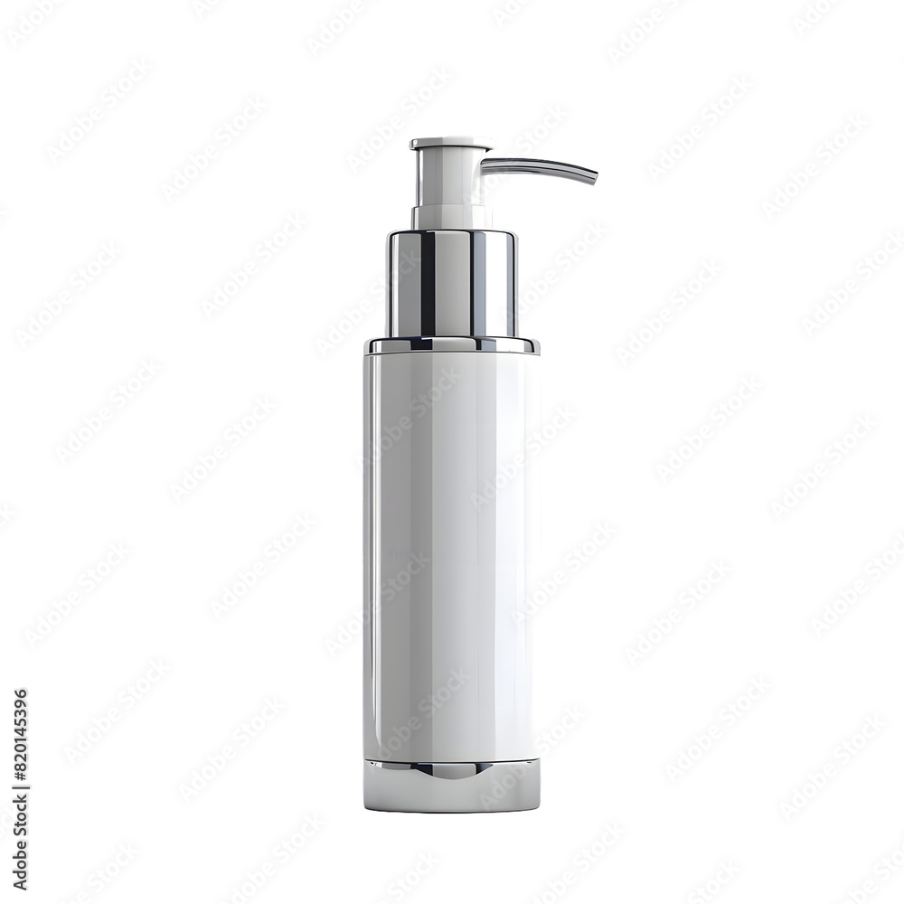 Obraz premium Hand pump serum bottle mockup isolated on transparent background