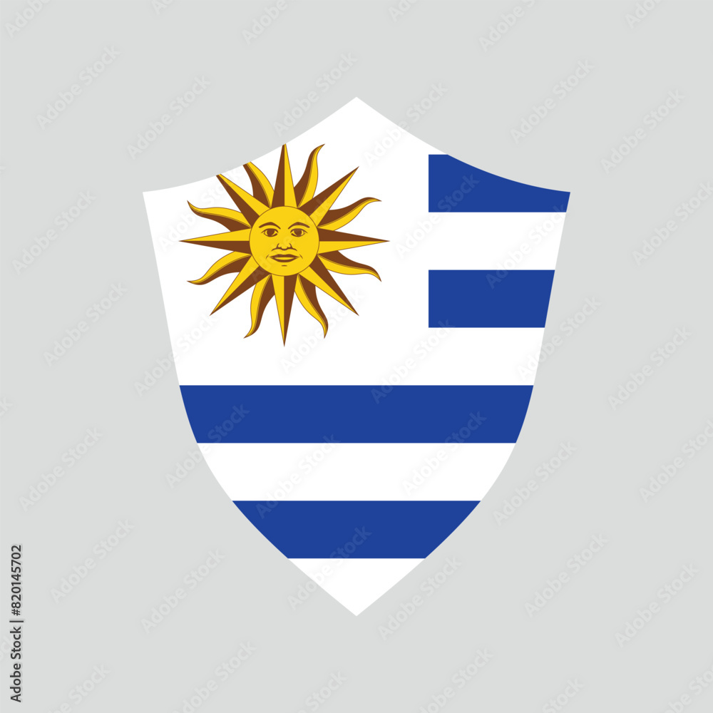 Obraz premium Uruguay Flag in Shield Shape Frame
