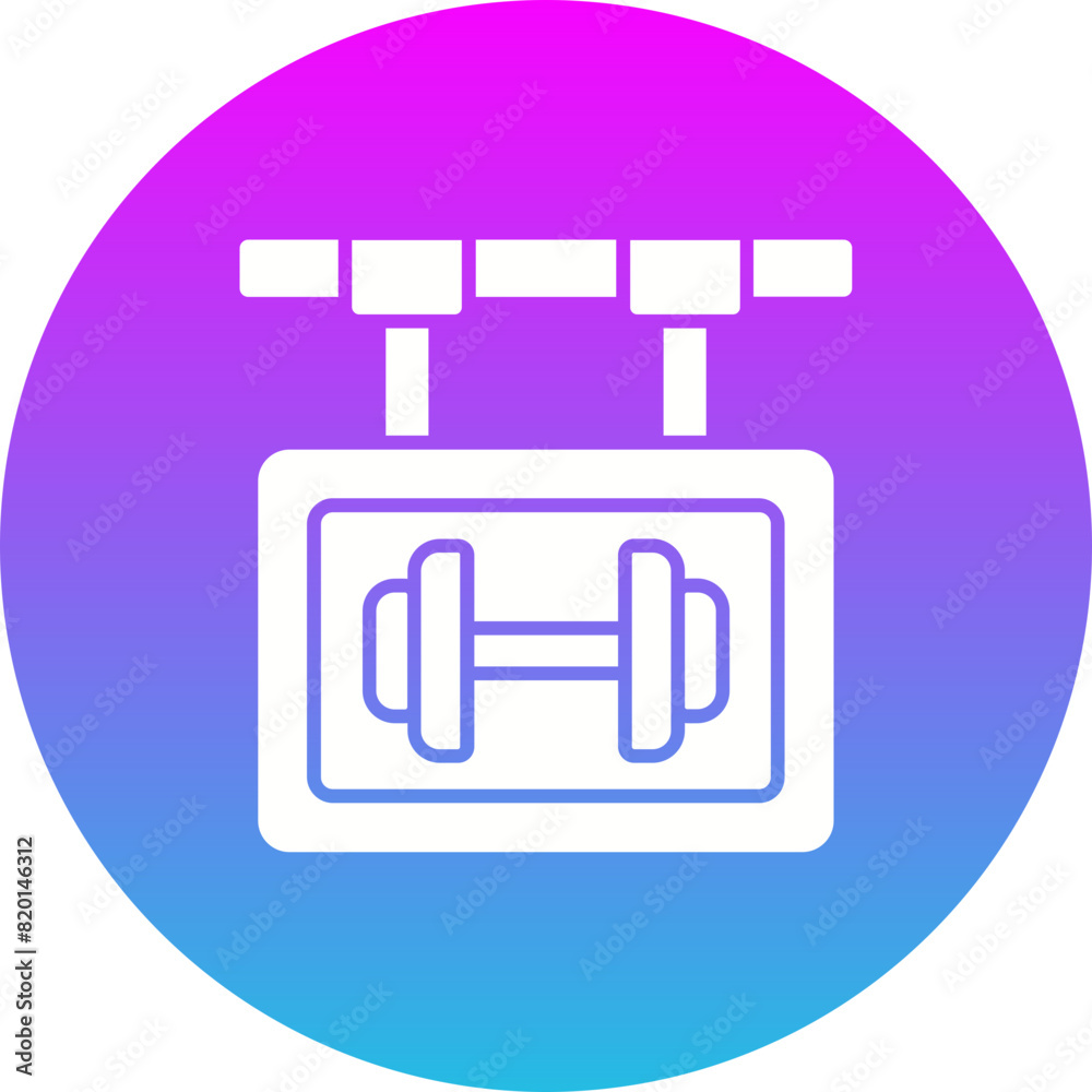 Gym Sign Icon Gym Sign Icon