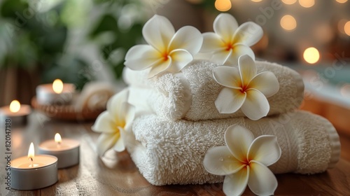 Spa background towel bathroom white luxury concept massaSpa background towel bathroom white luxury concept massage candle bath. Bathroom white wellness spa background towel relax aromatherapy flower a