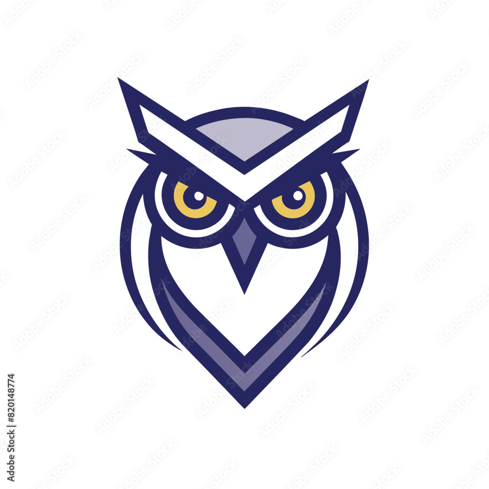 Obraz premium Minimalist Owl icon vector illustration 