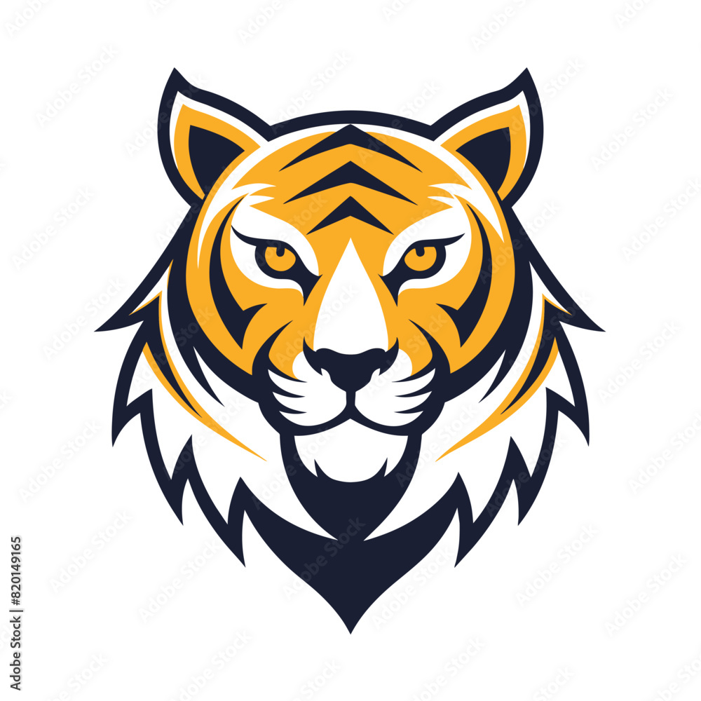 Obraz premium Minimalist tiger head logo icon vector
