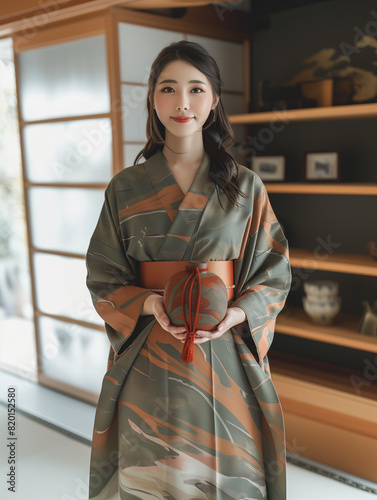 A Japanese woman in a flowi...