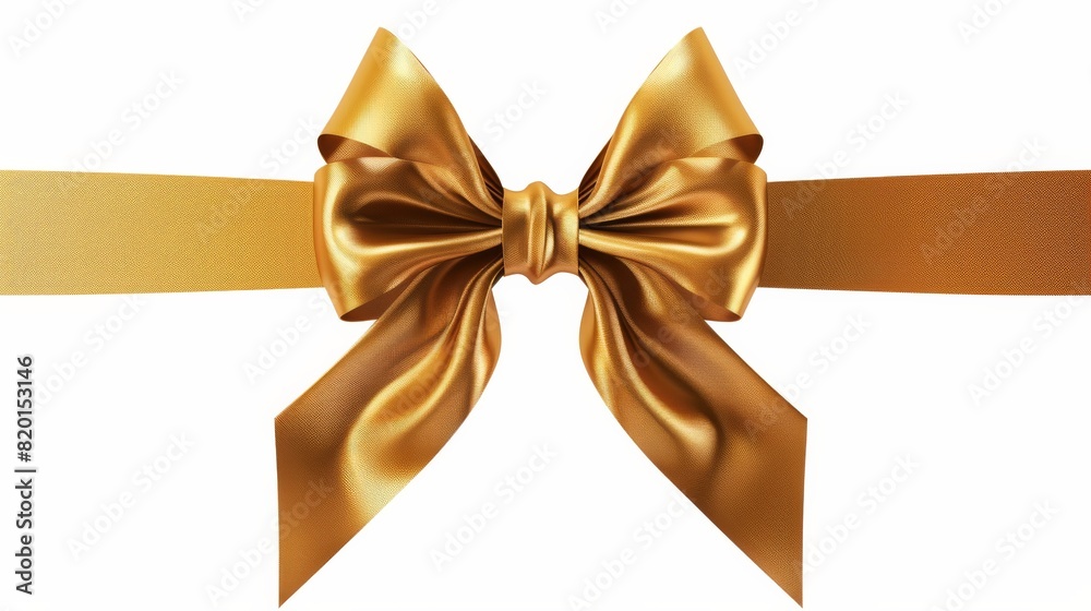 Fototapeta premium 3d render of ribbon bow ,simple, luxury, glossy, isolated on white background