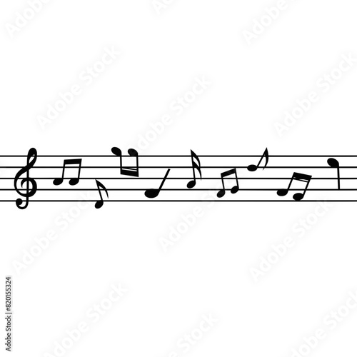 Music notes, song, melody or tune flat vector icon. Musical wave. Musical key signs, music festival