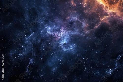 Beautiful galaxy background with stars and planets