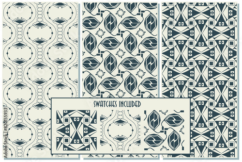 Victorian ornament. Seamless pattern background.