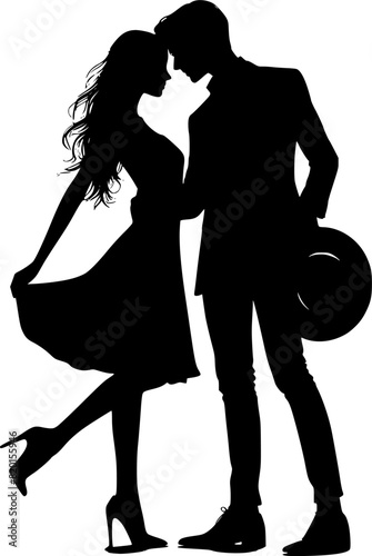 Silhouette of couple, couple dancing , lover dancing vector illustration
