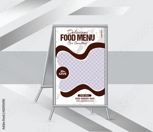 Restaurant menu a frame signs design template
