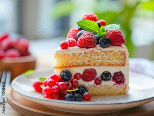 Homemade Bakery s Delight  Delicious Cake with Fresh Berries