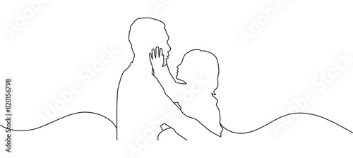 Happy Father's Day. Illustration vector of father and son for father's day. Father and little kid line art vector illustration eps 10