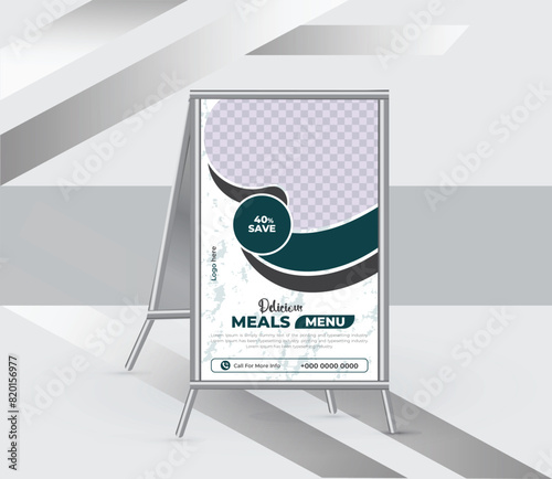 Restaurant menu a frame signs design template