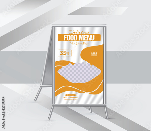 Restaurant menu a frame signs design template
