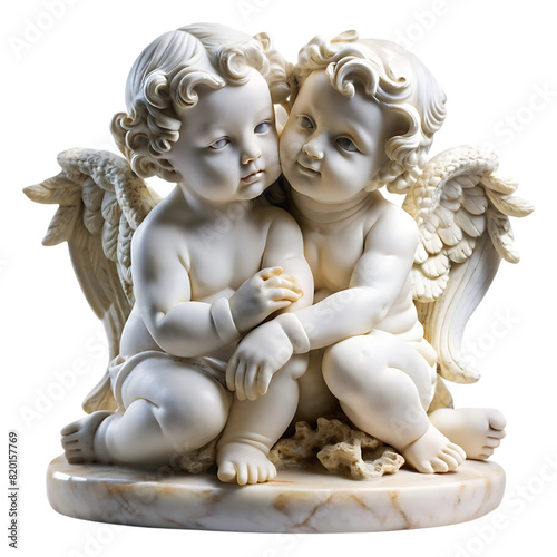 cherubs marble statue transparent background