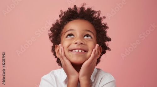 A Joyous Child Gazing Upward photo