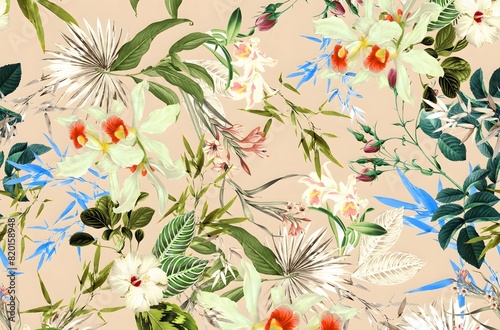 Seamless floral pattern design. An elegant and beautiful design
