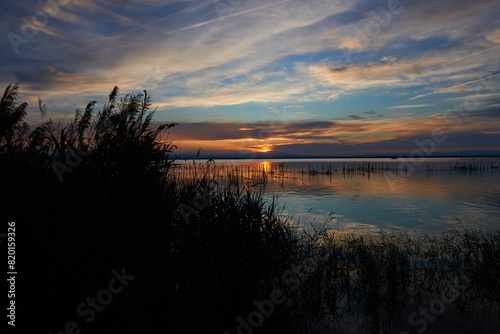 A sunset in the Albufera of Valencia