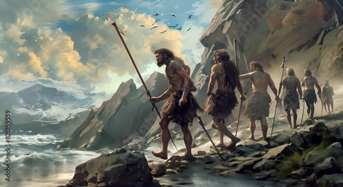 Ancient Tools of Understanding Paleolithic Homo Sapiens Use Spears to Explore Evolutionary Concepts
 photo