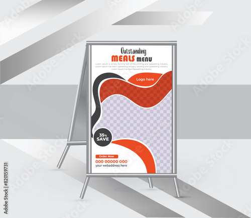Restaurant menu a frame signs design template