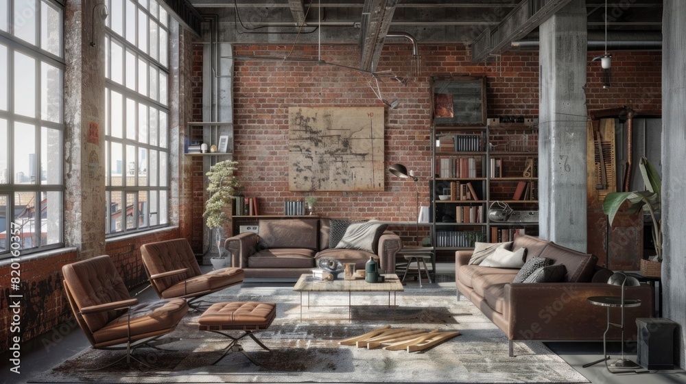 Edgy Industrial Living Room with Urban Charm Edgy Industrial Living Room with Urban Charm
