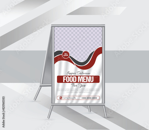 Restaurant menu a frame signs design template