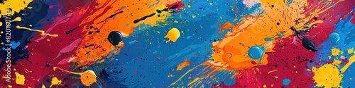 Vibrant D Cartoon Abstract Splatter Paint