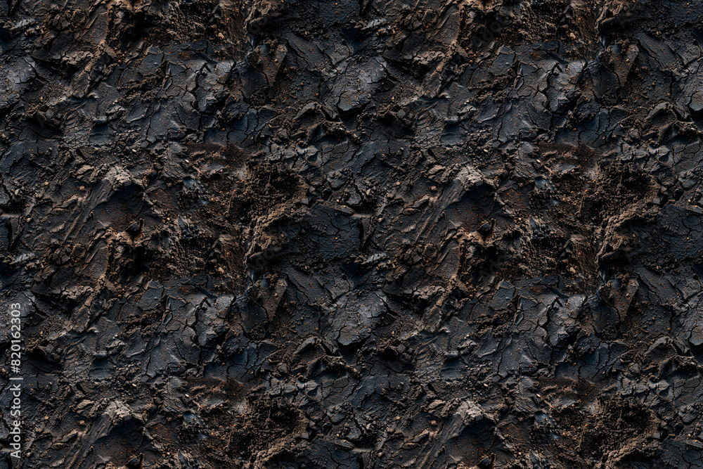 Dark textured soil pattern in a seamless design. This decorative tile features rugged soil details, perfect for earthy-themed decor and natural designs. Dark textured soil pattern in a seamless design. This decorative tile features rugged soil details, perfect for earthy-themed decor and natural designs.