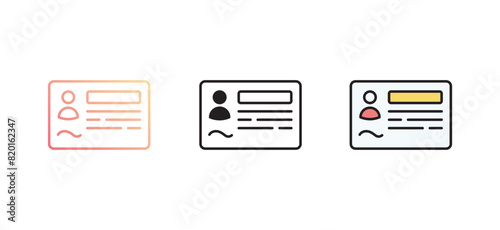 Business Card icon design with white background stock illustration