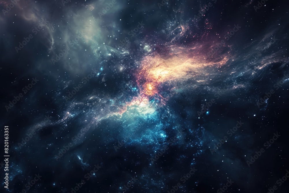 Obraz premium Beautiful galaxy background with nebulas and stars