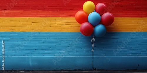 Vibrant Balloons Adorn a Wall photo