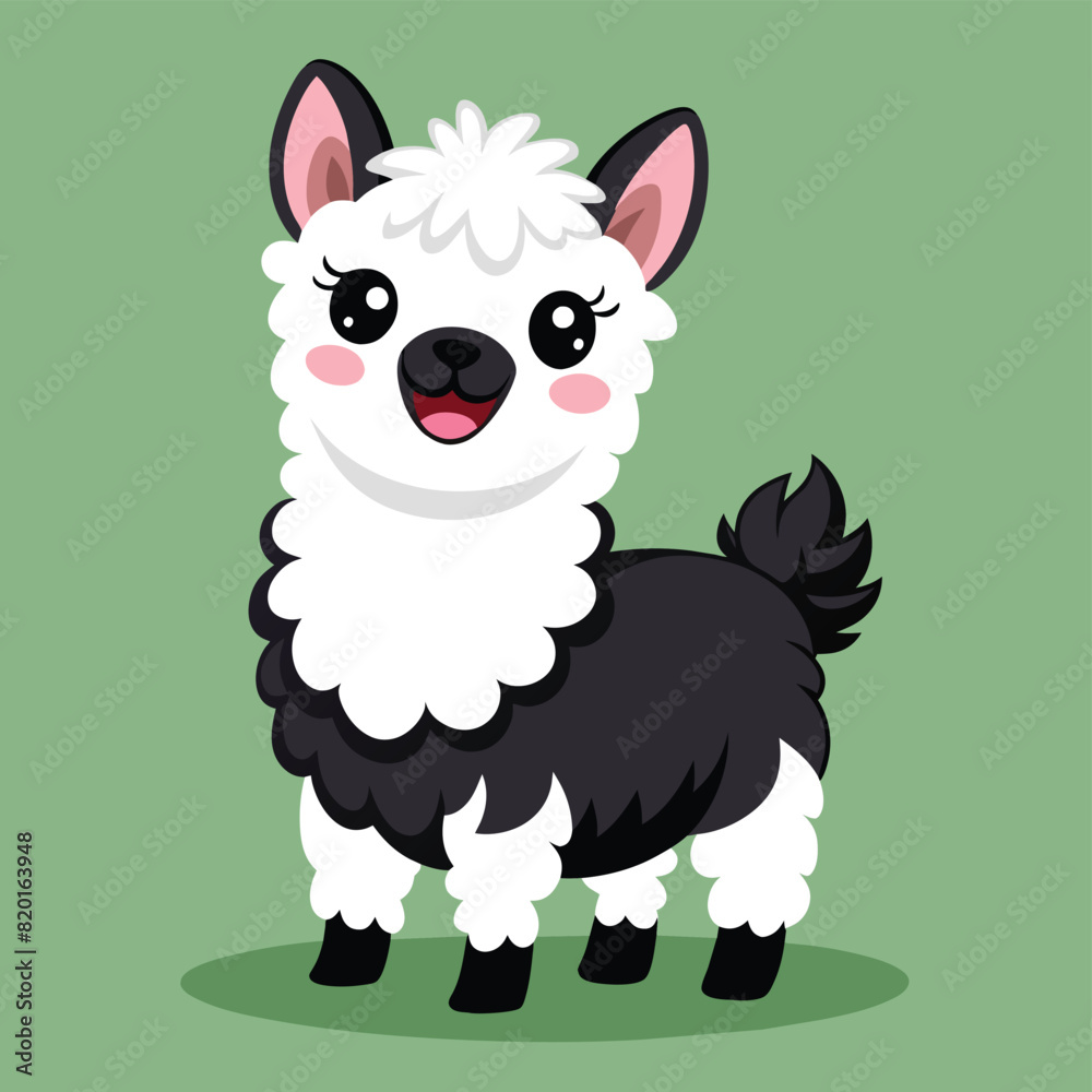 Obraz premium cheerful alpaca vector illustration 