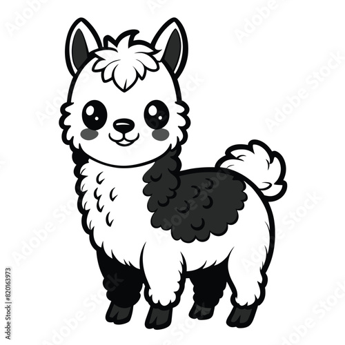 cheerful alpaca vector illustration 