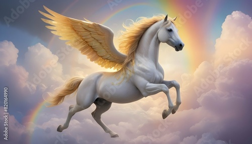 Design a magical depiction of a golden horse with upscaled_5
