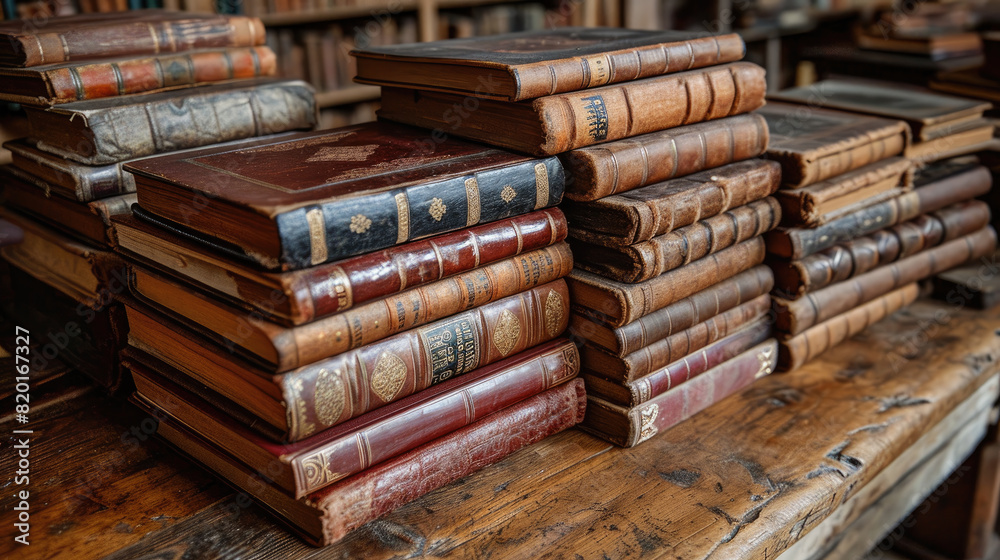 A Old ancient books, historical books. Collection of human knowledge concept. Wide format A Old ancient books, historical books. Collection of human knowledge concept. Wide format