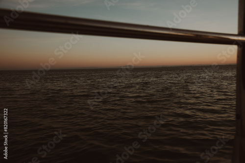 water displaced by a moving boat in the sea