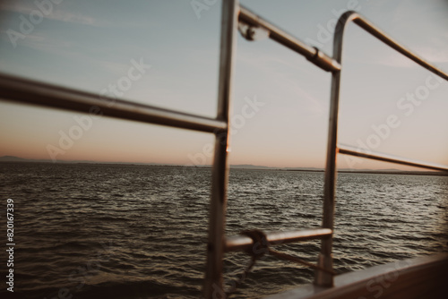 water displaced by a moving boat in the sea
