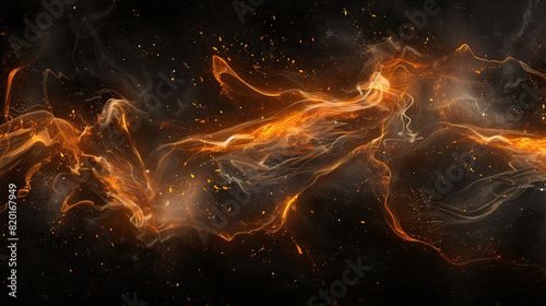 Glowing fiery tendrils artistically portrayed