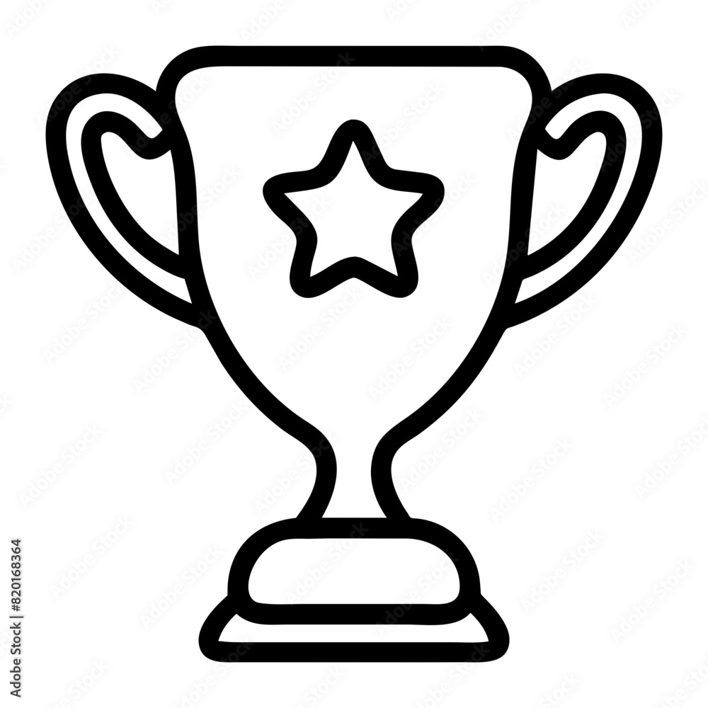 winner prize concept, award, champion trophy cup with star doodle icon winner prize concept, award, champion trophy cup with star doodle icon