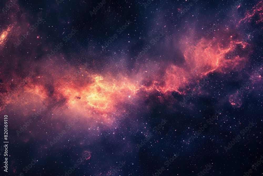 Obraz premium Colorful galaxy with cosmic dust and nebulas