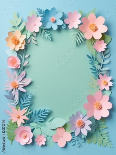 Wallpaper Mural frame illustration wallpaper with a floral theme suitable for a wedding invitation background. Springtime
 Torontodigital.ca