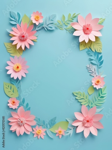 Wallpaper Mural frame illustration wallpaper with a floral theme suitable for a wedding invitation background. Springtime
 Torontodigital.ca