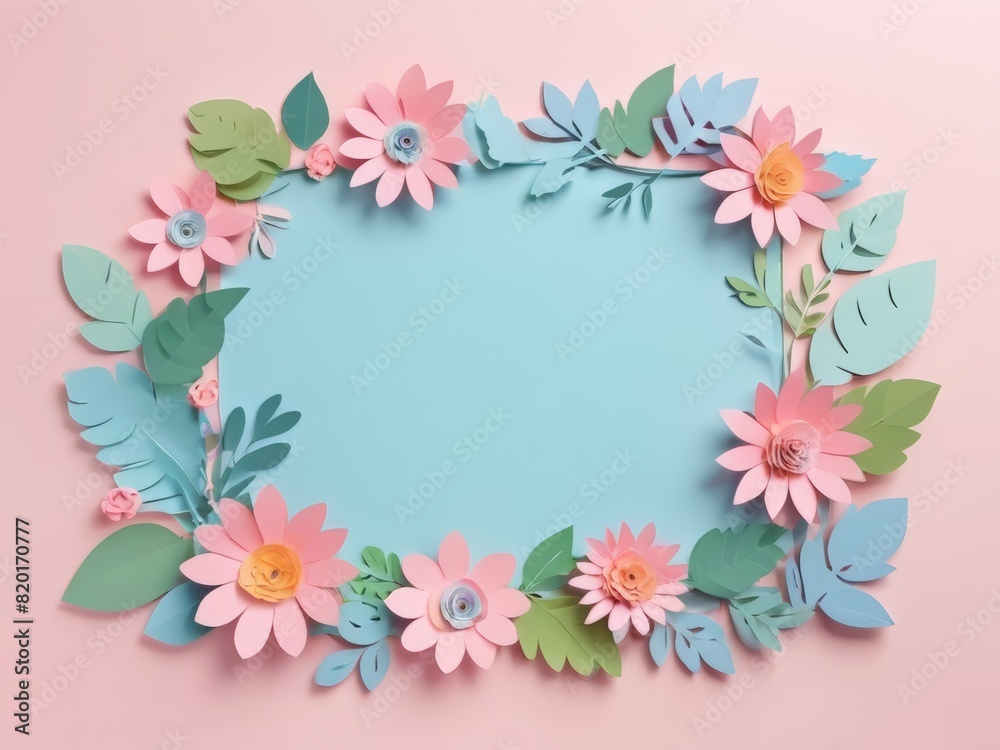 frame illustration wallpaper with a floral theme suitable for a wedding invitation background. Springtime
