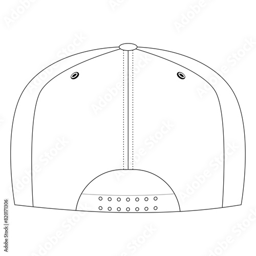 Baseball cap mockup vector back view