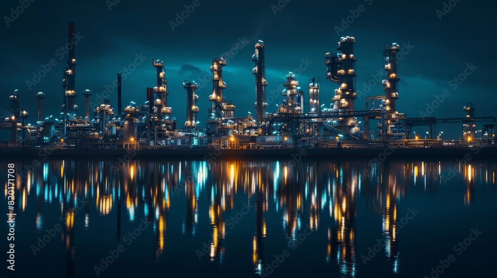 refinery at night refinery at night