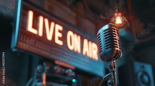 The Vintage Microphone and On-Air Sign photo