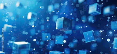 The future of data storage depicted in blue cubic forms. photo